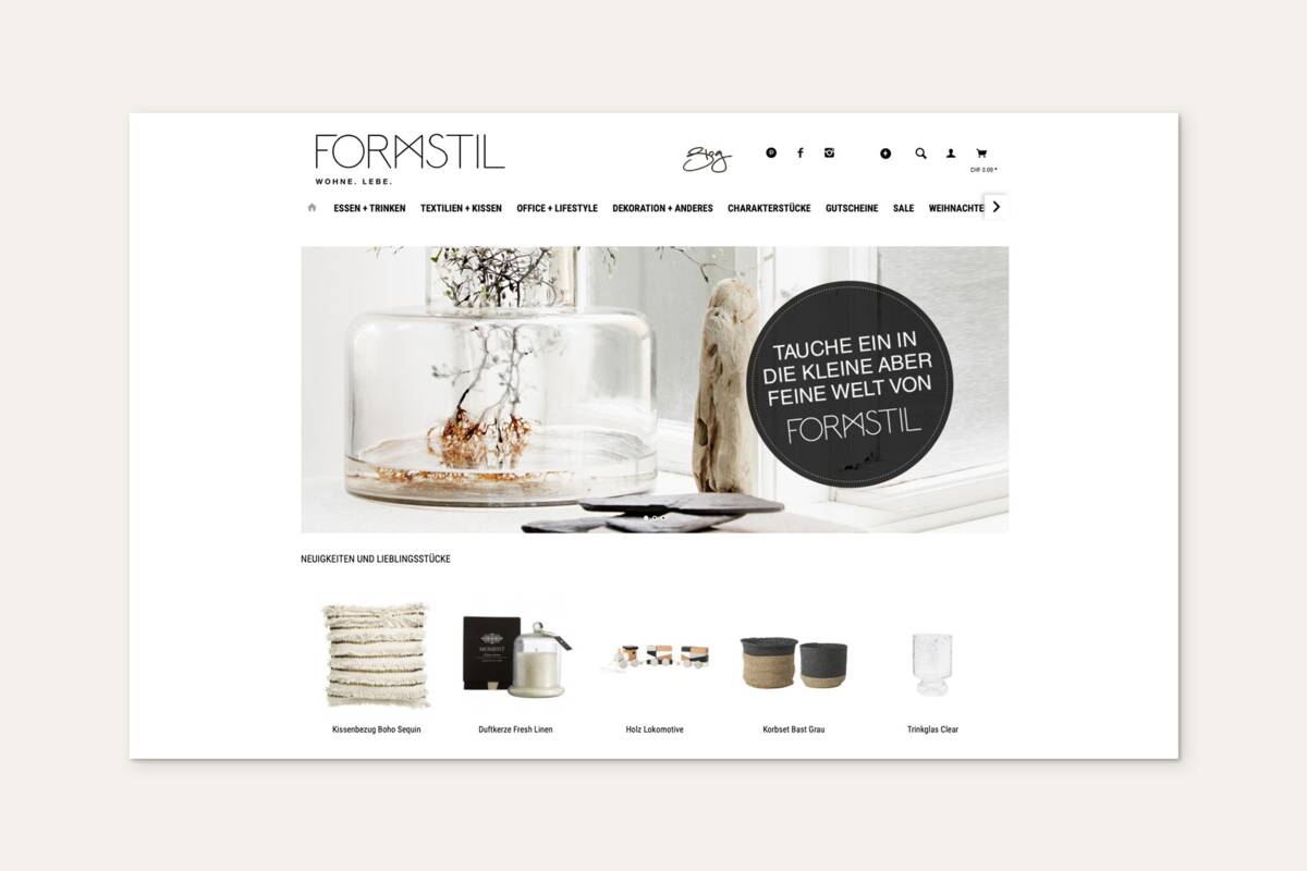 Formstil Shopware Shop by Shopware Agentur Media Motion, St.Gallen, Schweiz